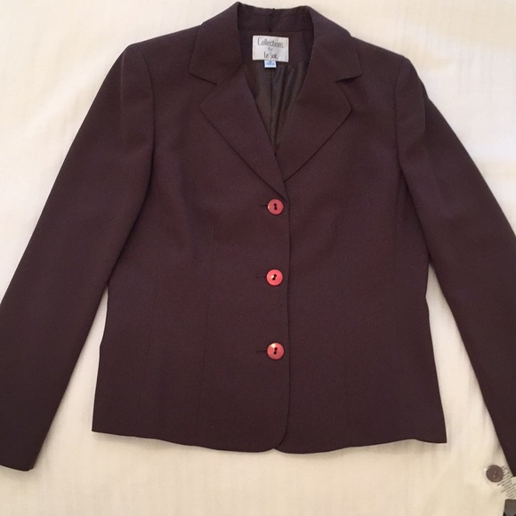 Le Suit 2-Piece Skirt Suit - Chocolate Brown - Picture 5 of 8